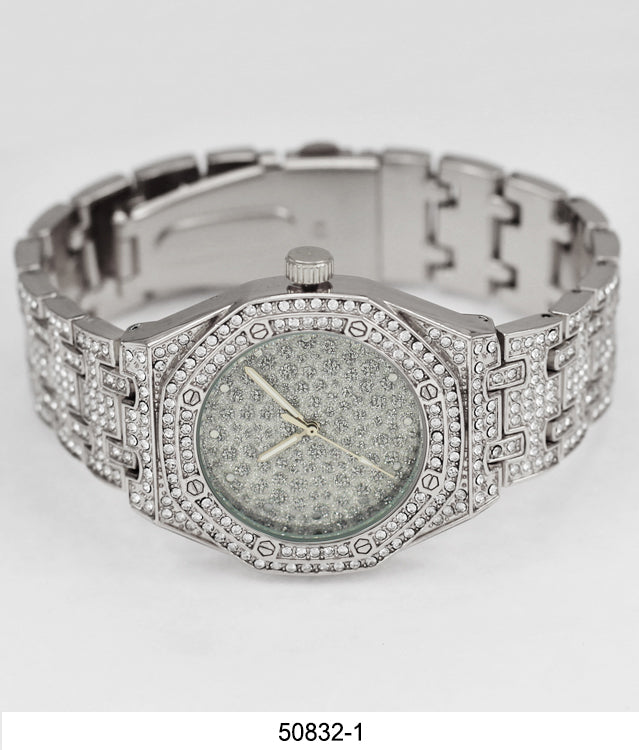 5083 - Boxed Ice Metal Bracelet Watch with Chain