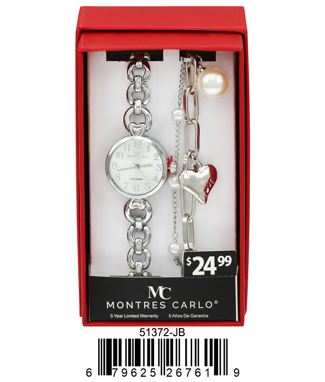 5137-JB - Montres Carlo Jewlery Gift Box with Metal Watch