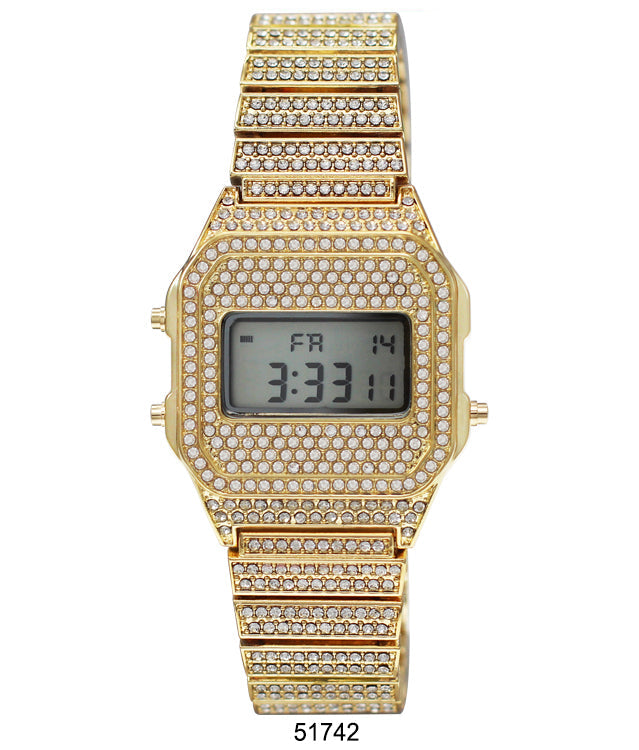 5174 - Iced Retro LCD Watch - Special