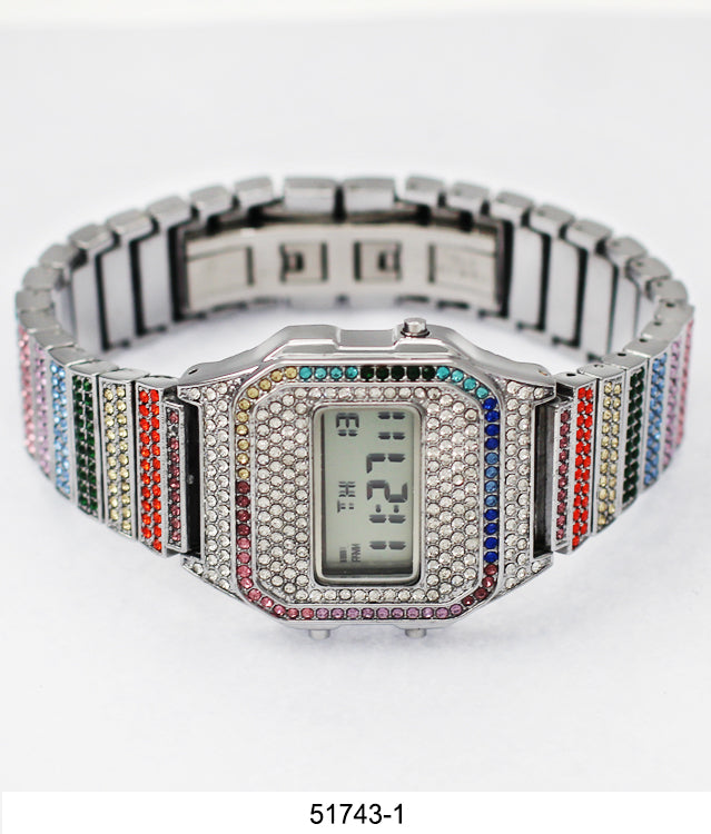 5174 - Iced Retro LCD Watch - Special