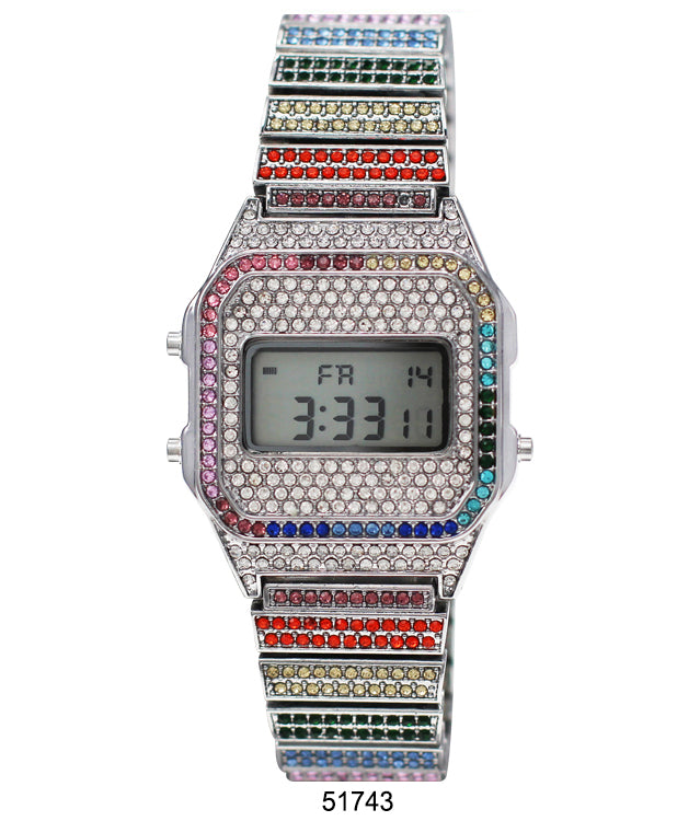 5174 - Iced Retro LCD Watch - Special