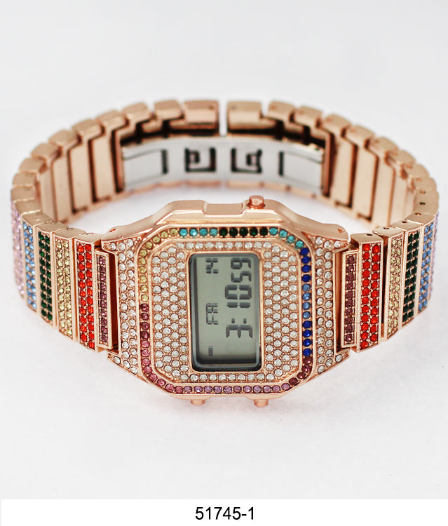 5174 - Iced Retro LCD Watch - Special