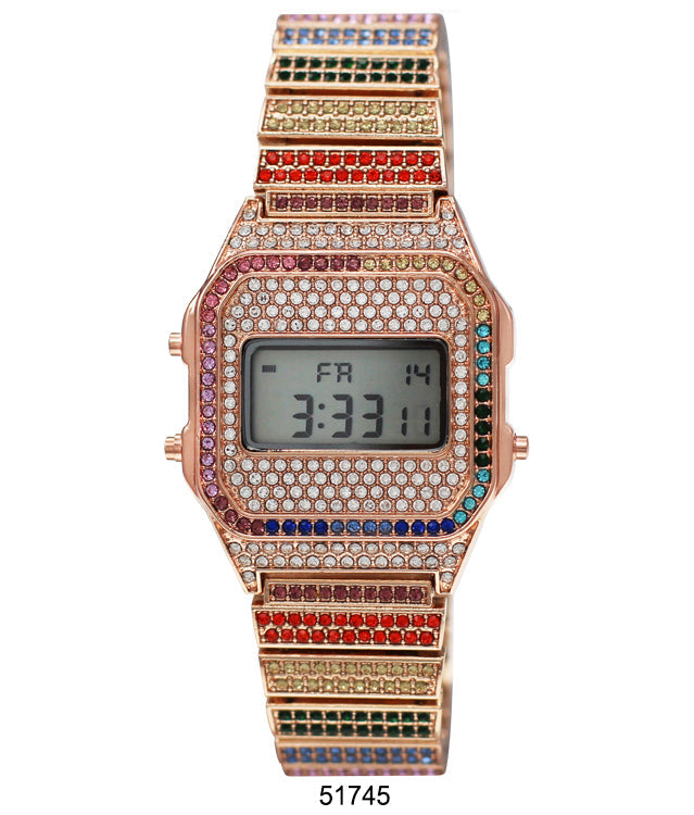 5174 - Iced Retro LCD Watch - Special