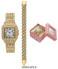 51942 - Boxed Ice Metal Band Watch with Chain