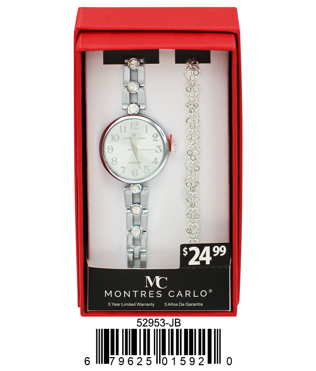 5295-JB - Montres Carlo Jewlery Gift Box with Metal Watch