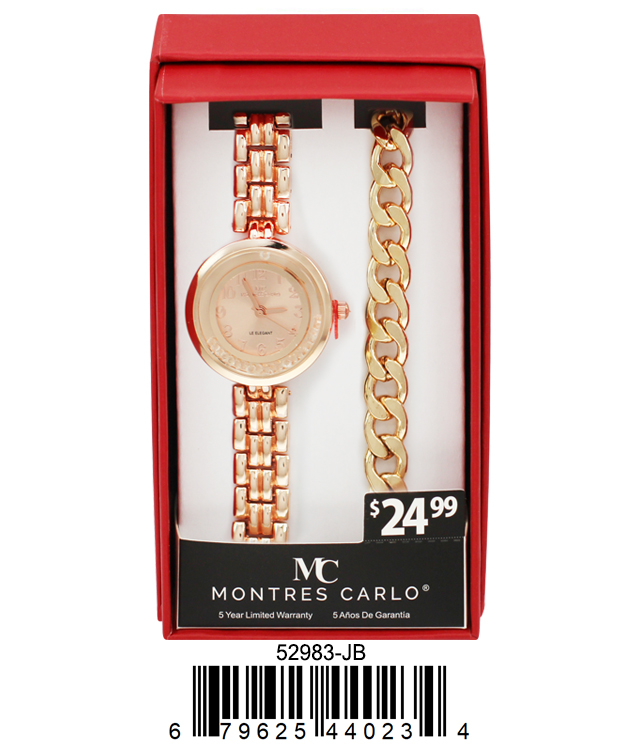 5298 -JB - Montres Carlo Jewlery Gift Box with Metal Watch