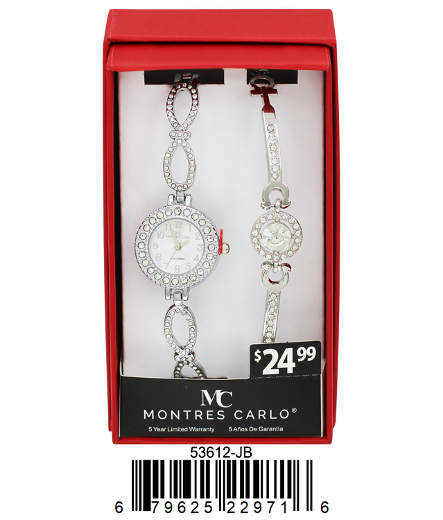 5361-JB - Montres Carlo Jewlery Gift Box with Metal Watch