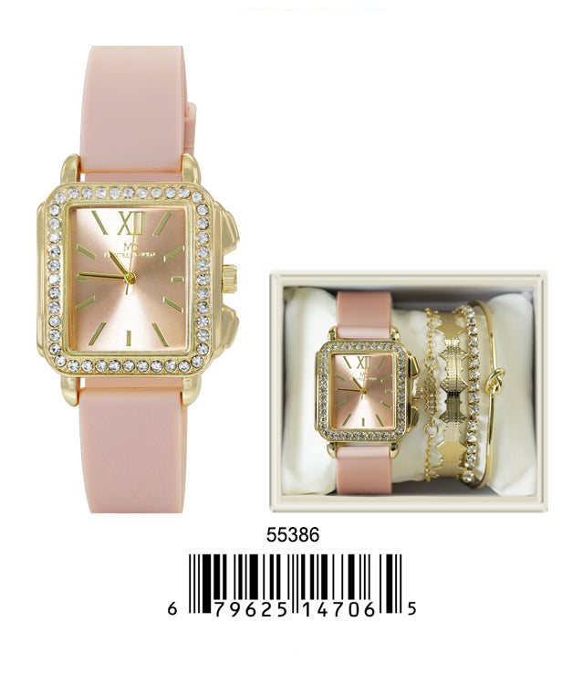 5538-JB - Montres Carlo Jewlery Gift Box with PU Band Watch