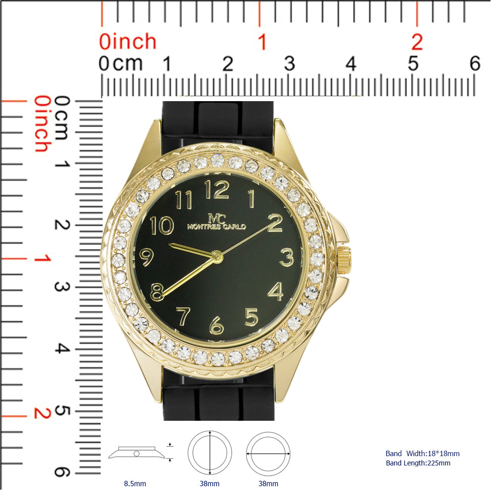 5539-JB - Montres Carlo Jewlery Gift Box with PU Band Watch