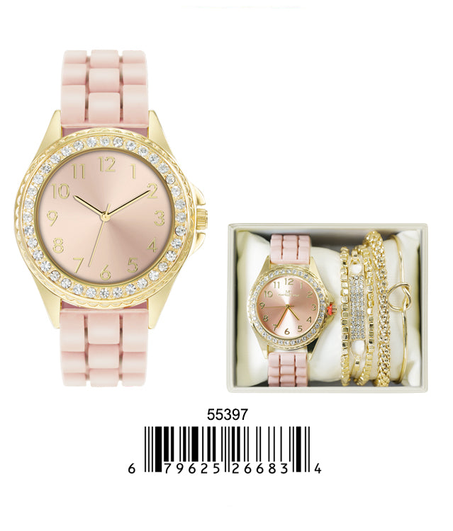 5539-JB - Montres Carlo Jewlery Gift Box with PU Band Watch