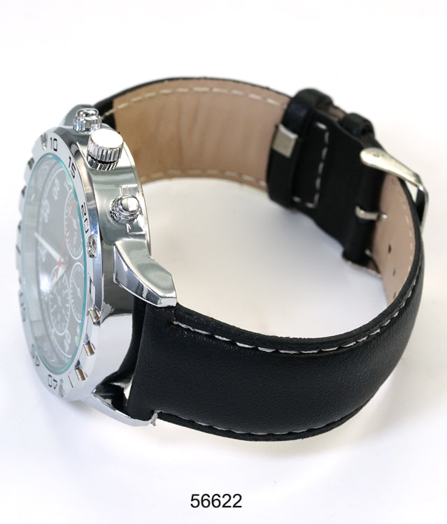 5662-B8 - Prepacked Faux Leather Band Watch