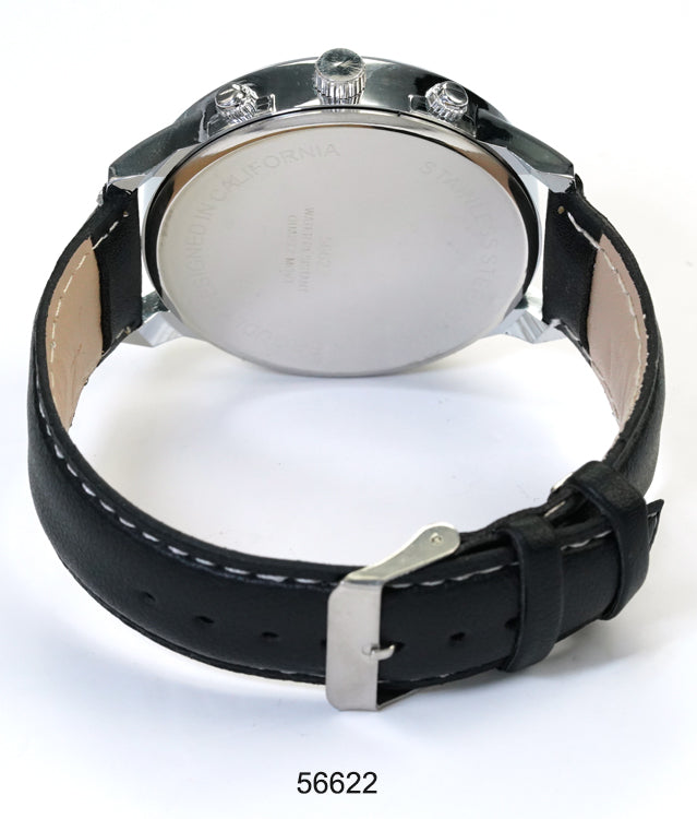 5662-B8 - Prepacked Faux Leather Band Watch