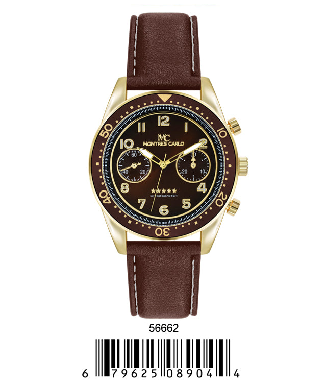 5666 - Faux Leather Band Watch