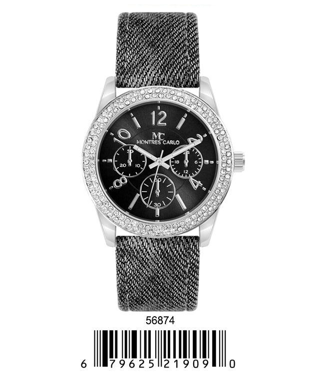 5687 - Faux Leather band watch