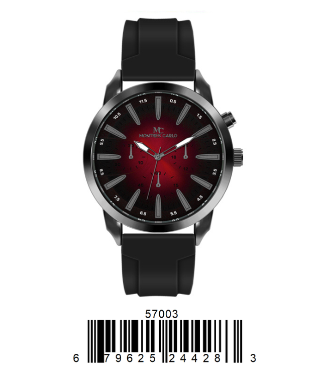 5700-Montres Carlo Silicon Band Watch