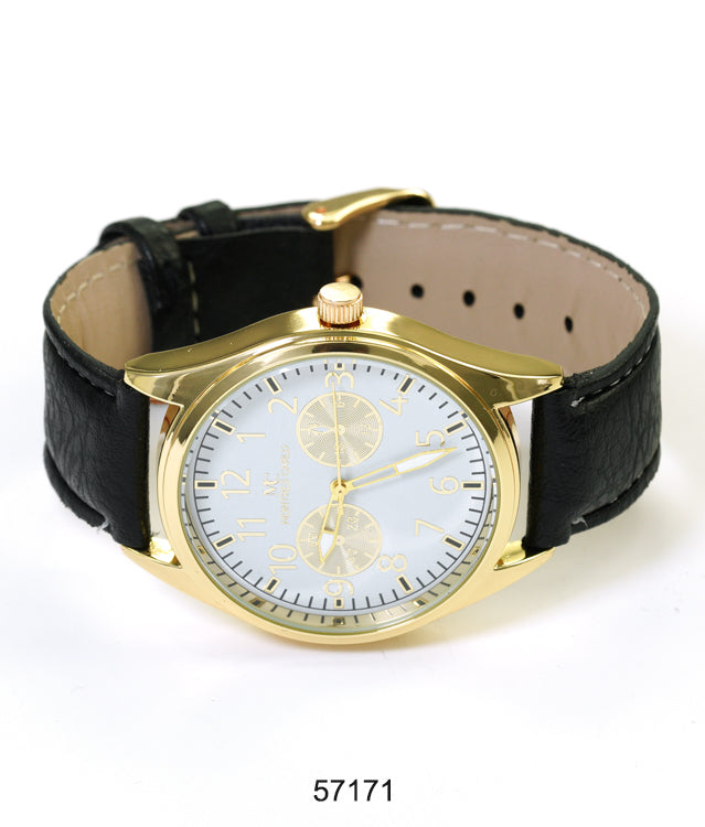 5717-Montres Carlo Faux Leather Band Watch