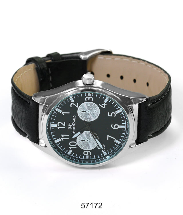 5717-Montres Carlo Faux Leather Band Watch