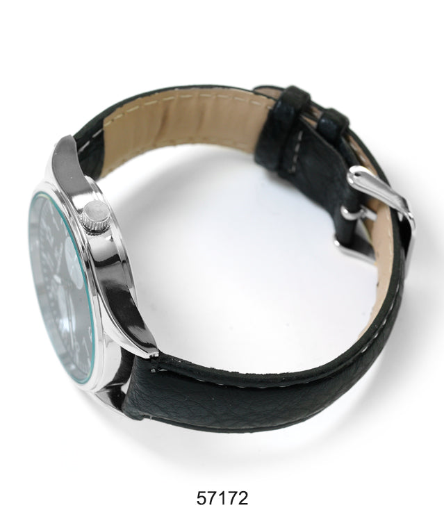 5717-Montres Carlo Faux Leather Band Watch