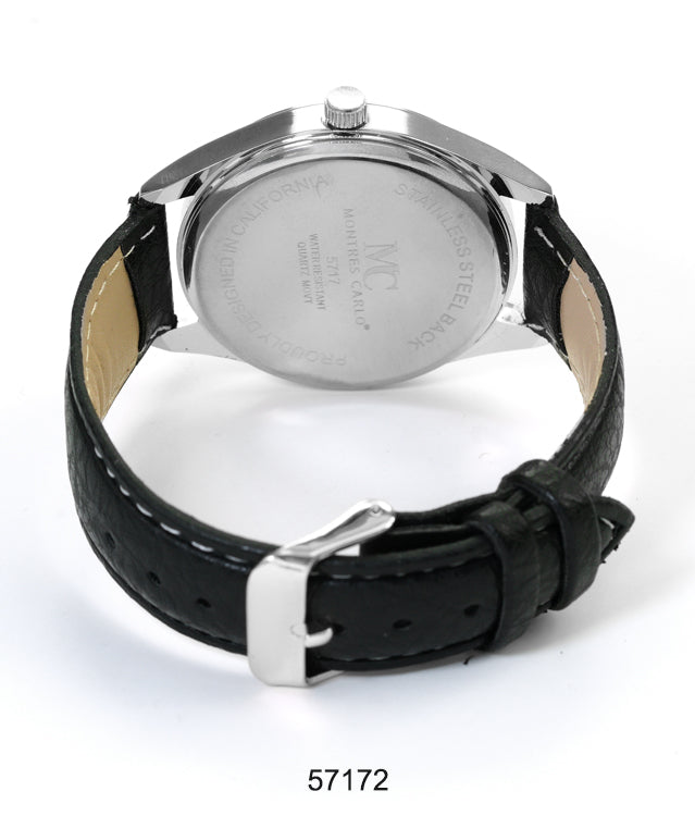 5717-Montres Carlo Faux Leather Band Watch