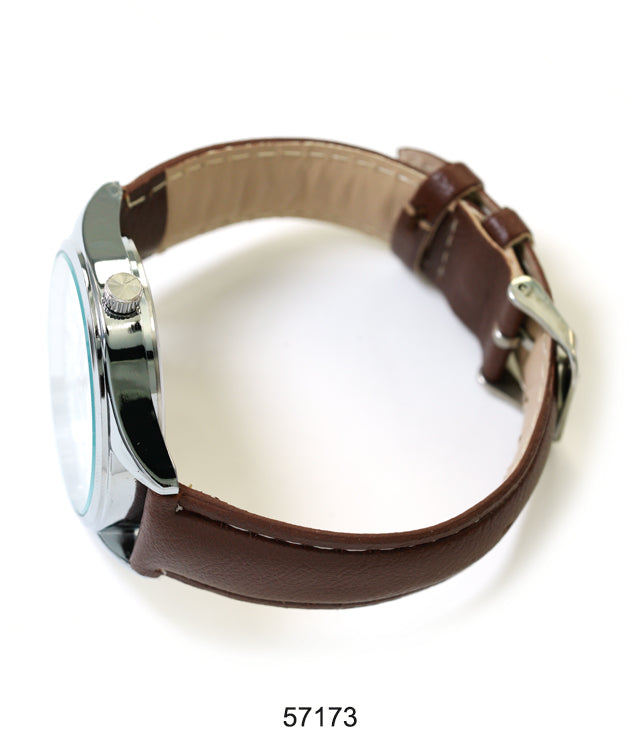 5717-Montres Carlo Faux Leather Band Watch