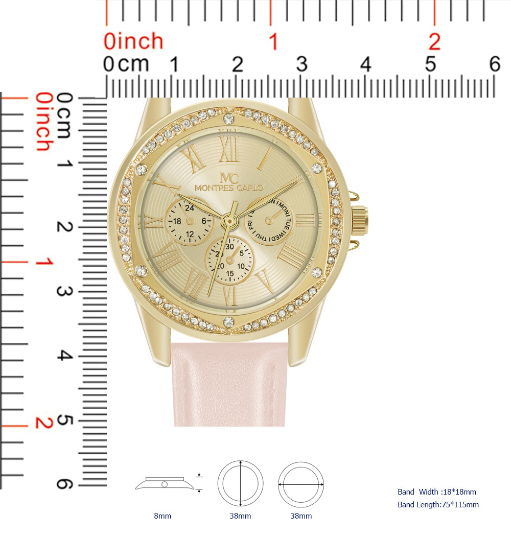 5735-JB - Faux Leather band watch Gift Box Edition