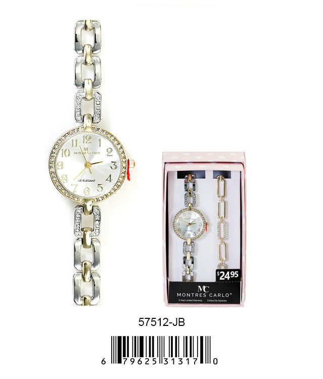 5751 -JB - Montres Carlo Jewelry Gift Box with Metal Watch