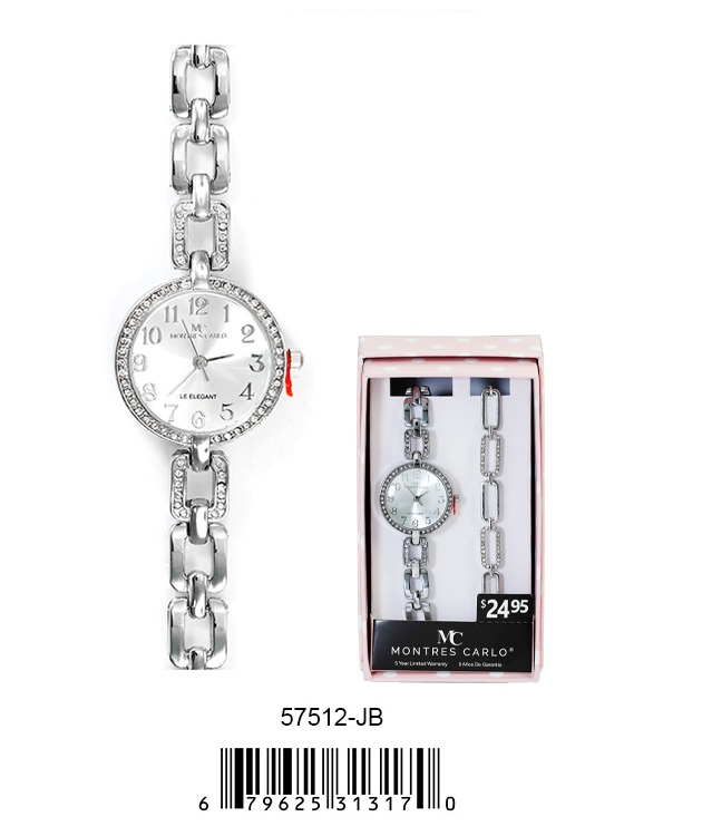 5751 -JB - Montres Carlo Jewelry Gift Box with Metal Watch