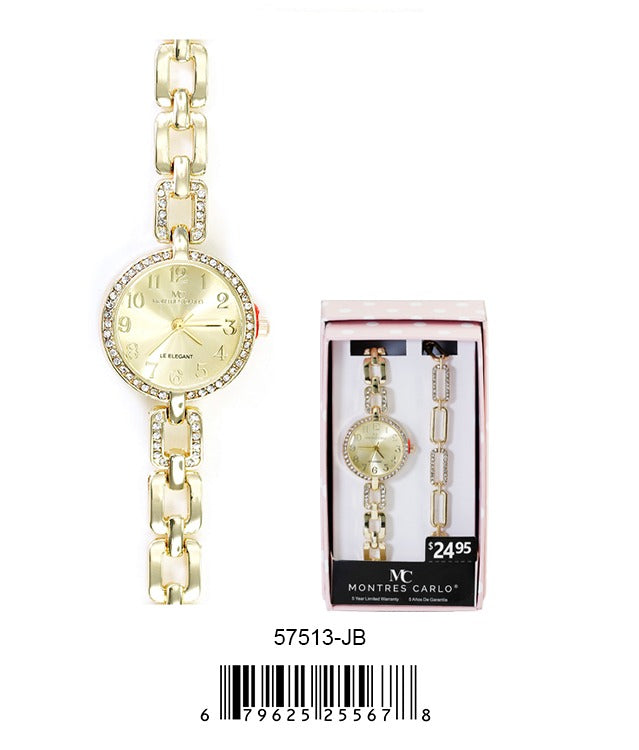 5751 -JB - Montres Carlo Jewelry Gift Box with Metal Watch