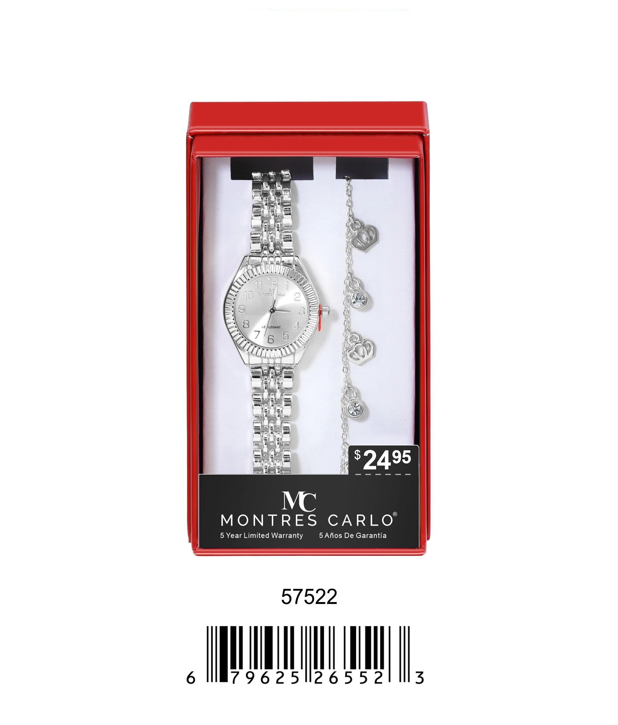 5752-JB - Montres Carlo Jewlery Gift Box with Metal Watch