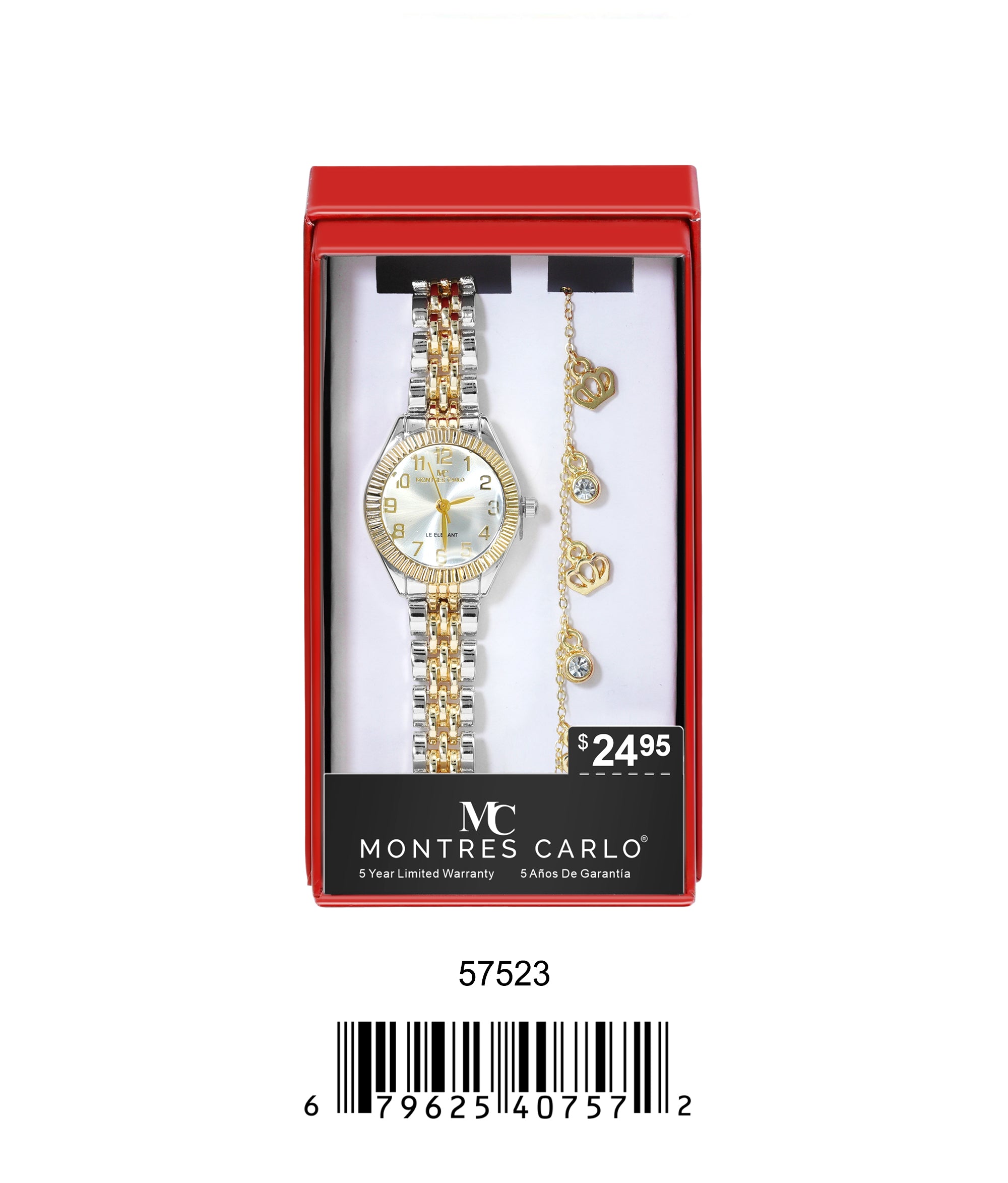 5752-JB - Montres Carlo Jewlery Gift Box with Metal Watch