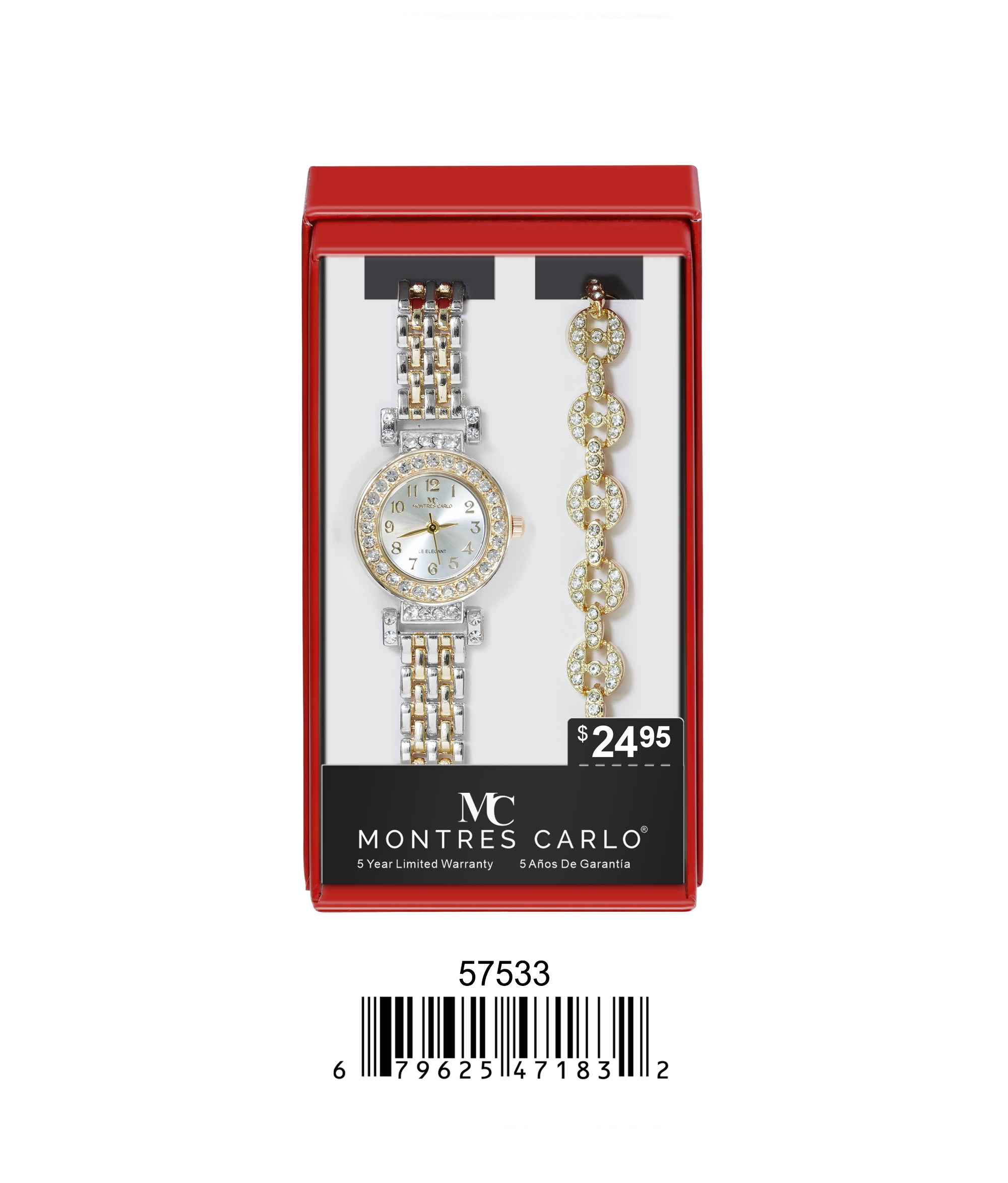 5753-JB - Montres Carlo Jewlery Gift Box with Metal Watch
