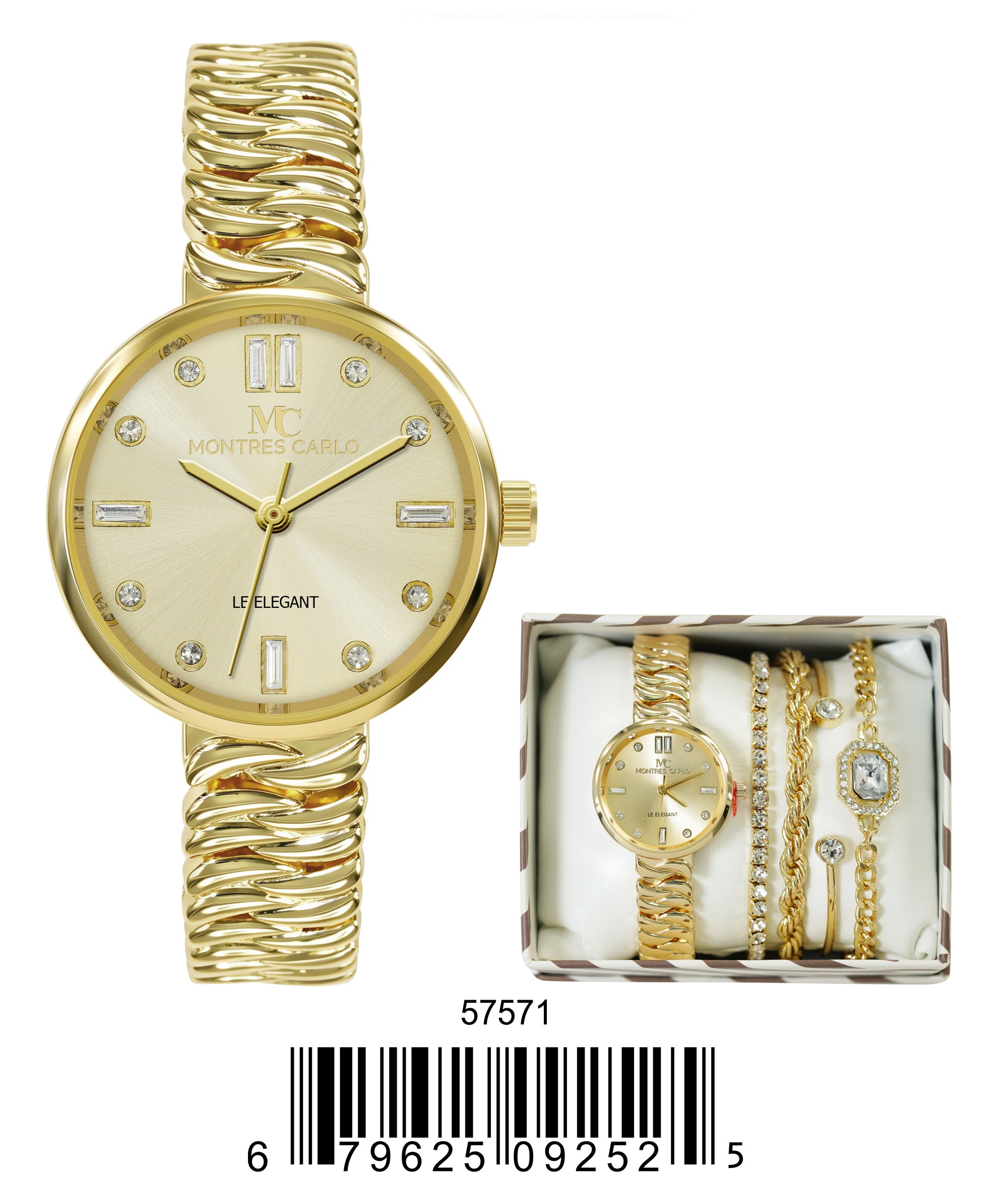 5757 -JB - Montres Carlo Jewelry Gift Box with Metal Watch