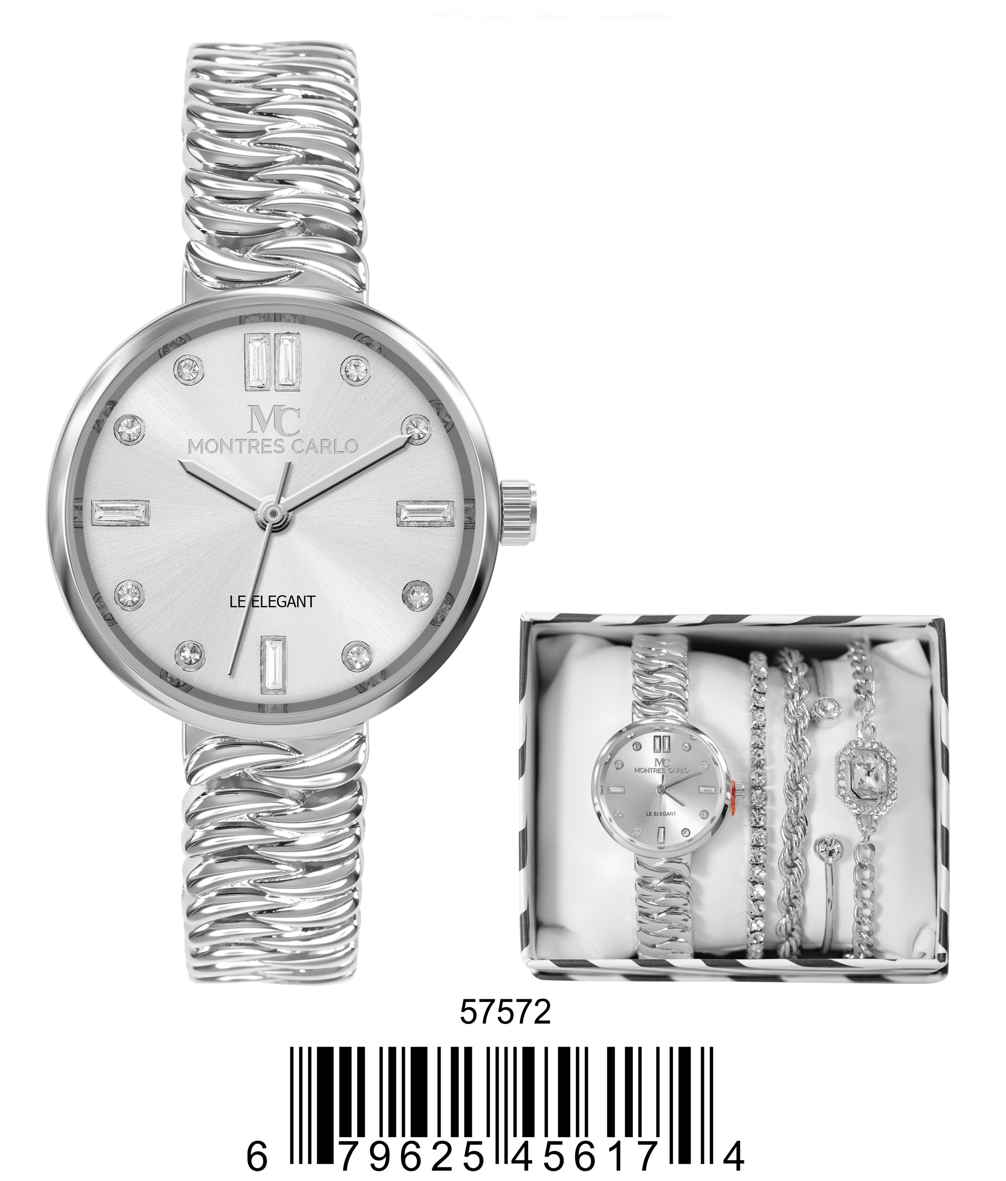 5757 -JB - Montres Carlo Jewelry Gift Box with Metal Watch