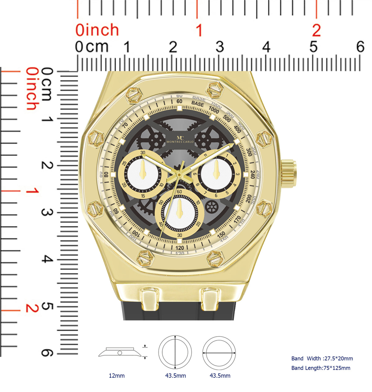 5759-Montres Carlo Silicon Band Watch