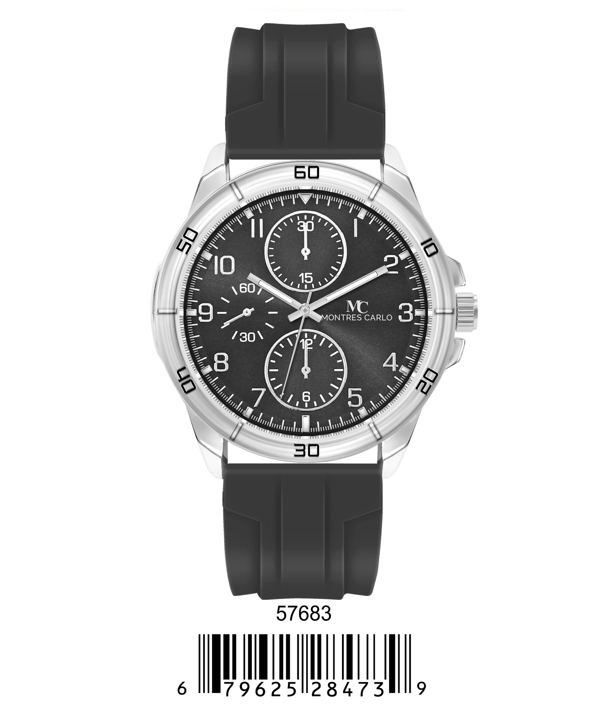 5768-Montres Carlo Sports Watch With PU Band