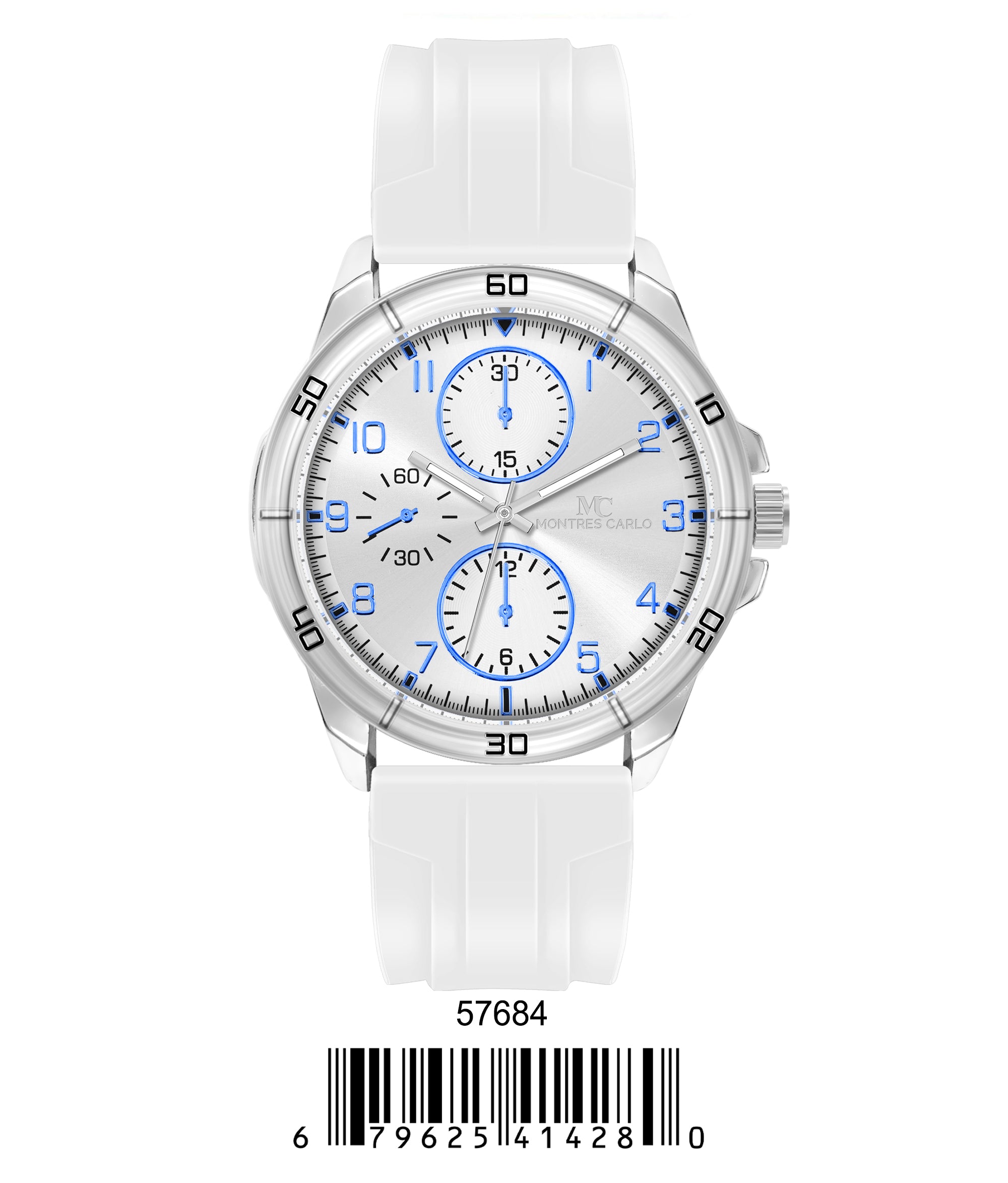 5768-Montres Carlo Sports Watch With PU Band