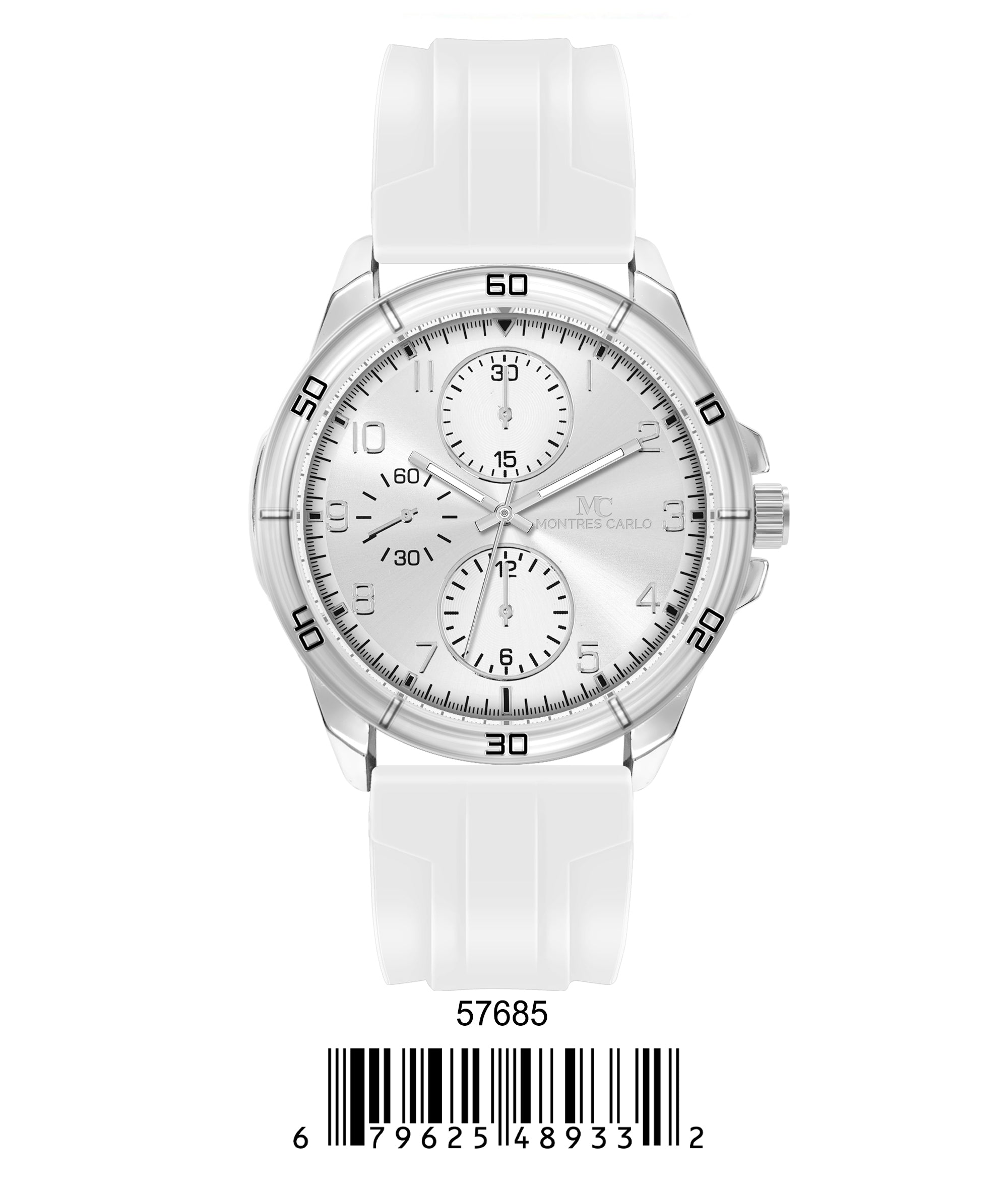 5768-Montres Carlo Sports Watch With PU Band