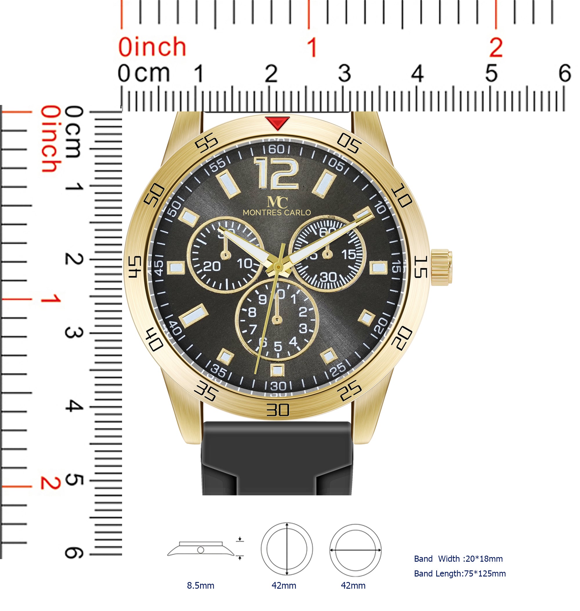 5775-JB-Montres Carlo Silicone Band Watch
