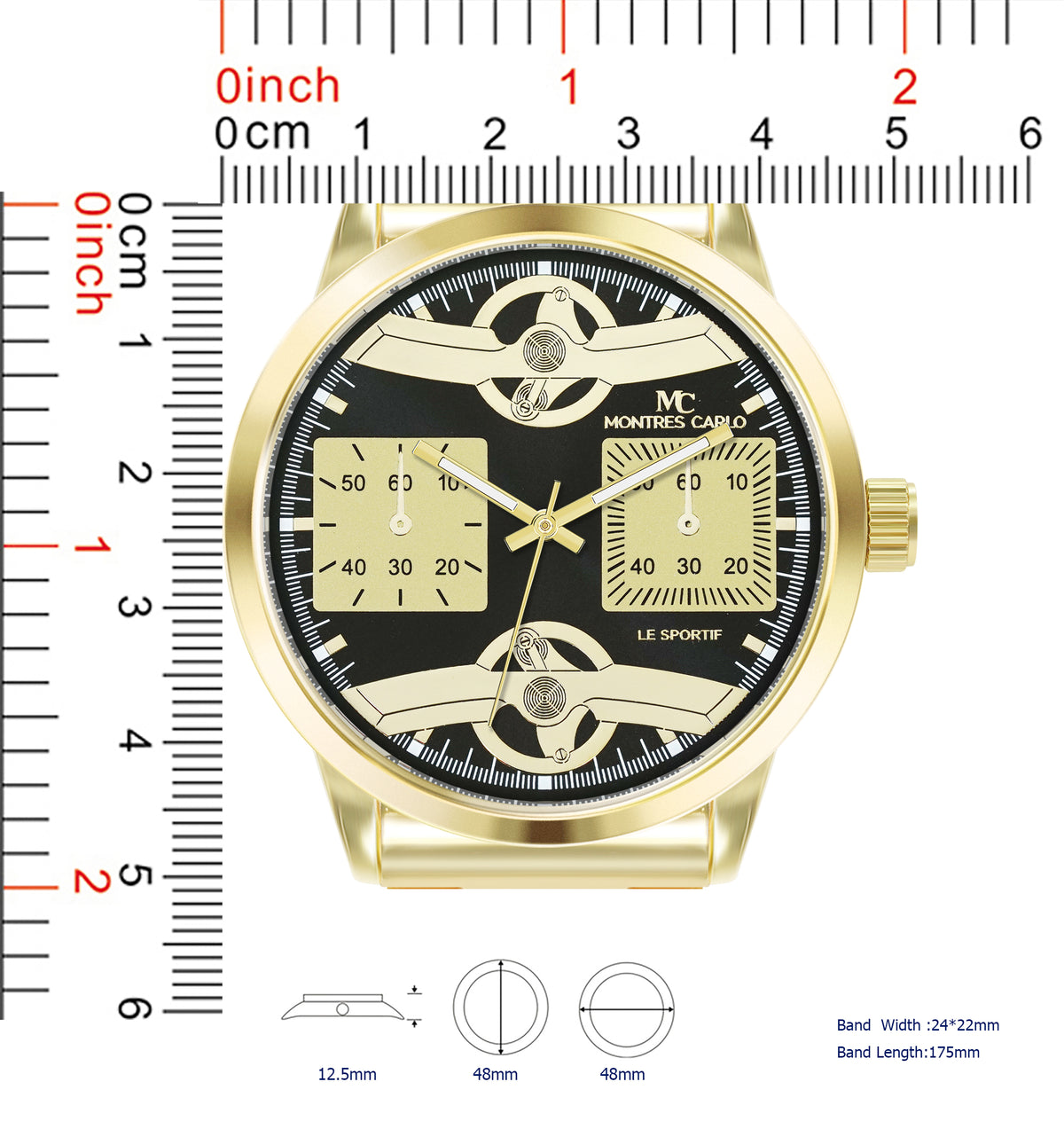 5840-Montres Carlo Metal Band Watch