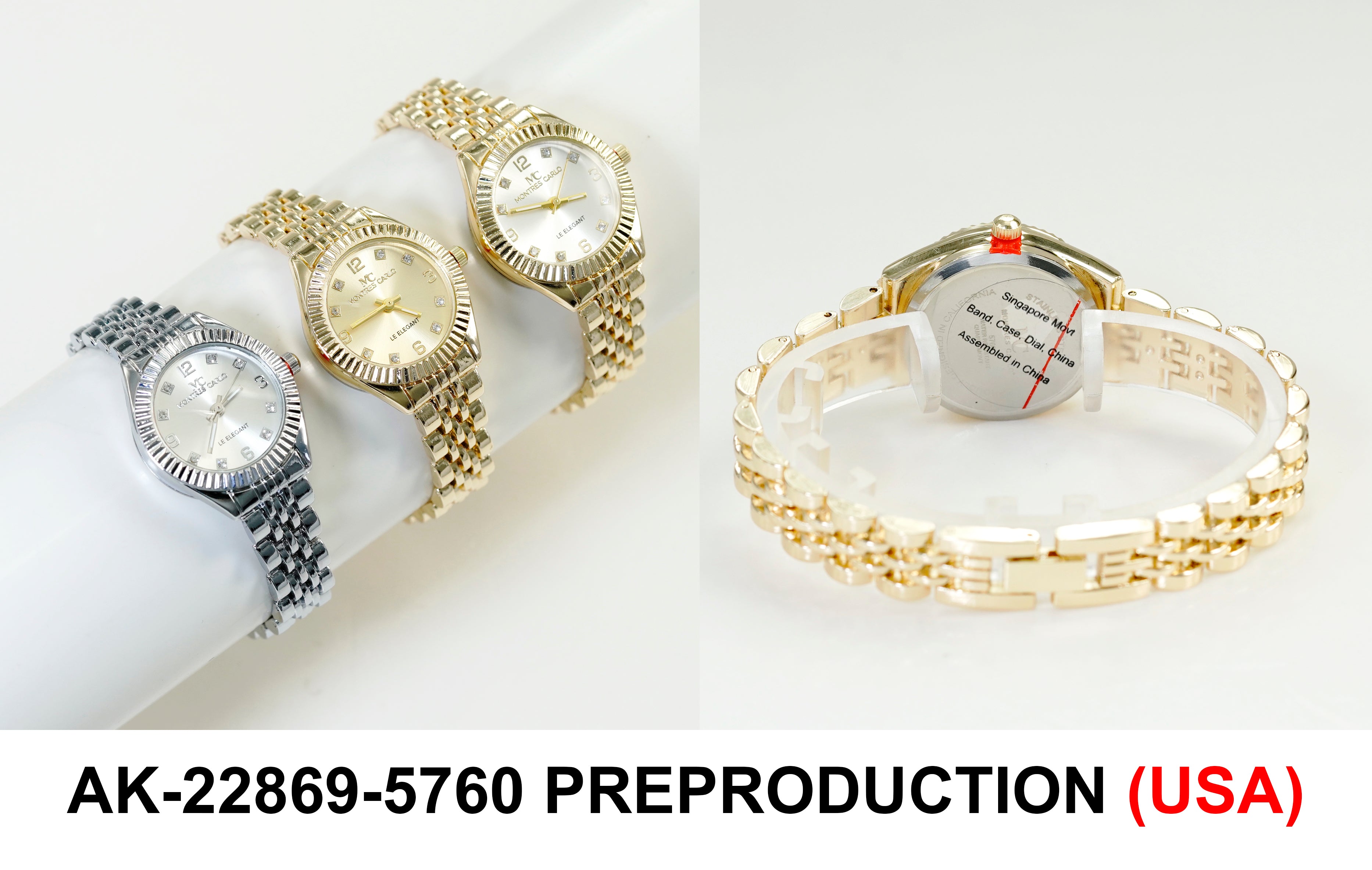 5760-Montres Carlo Metal Band Watch