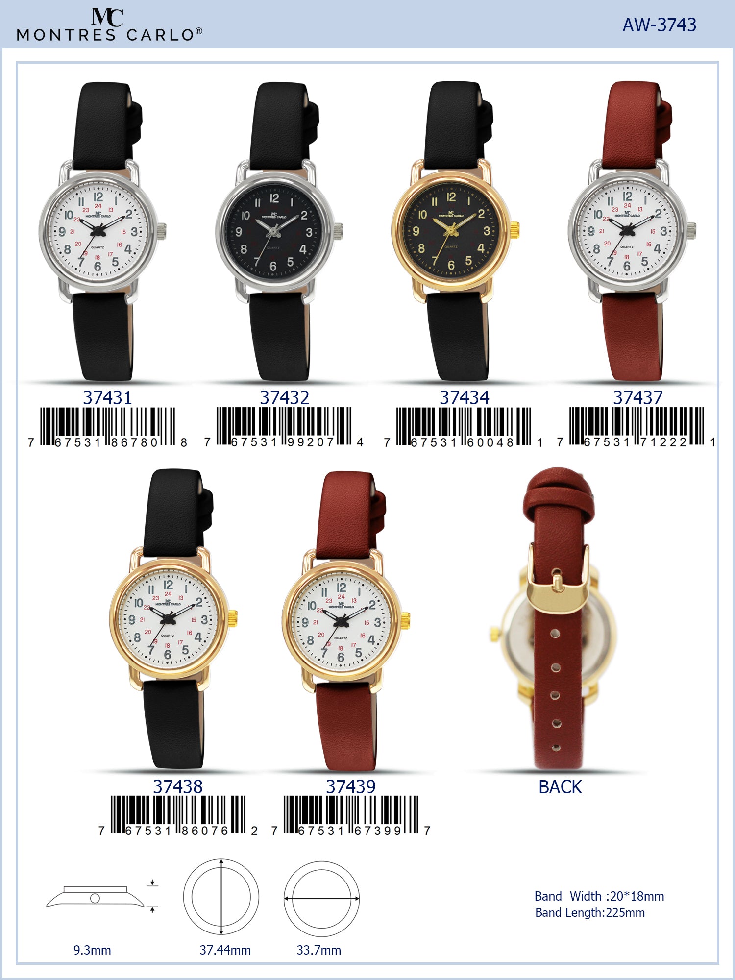 3743 - Vegan Leather Band Watch