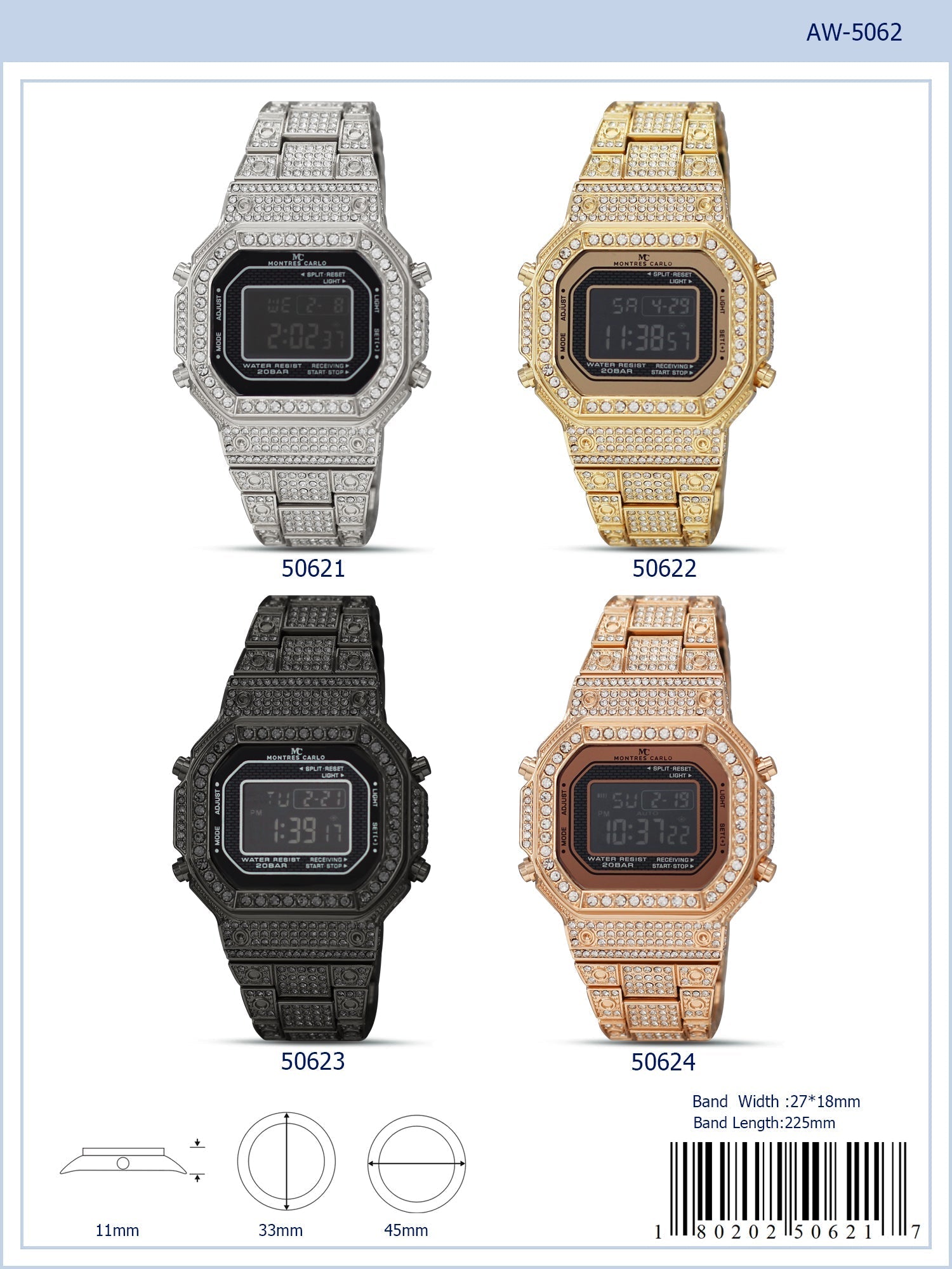 5062 - Iced Digital Watch - Special