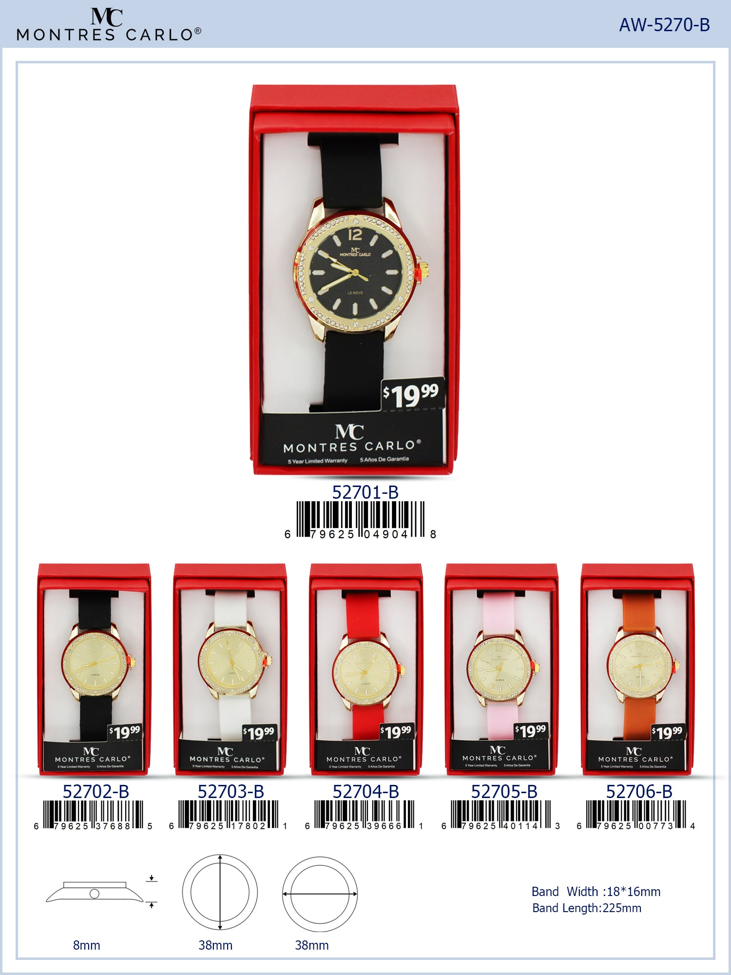 5270 - Reloj con correa de silicona