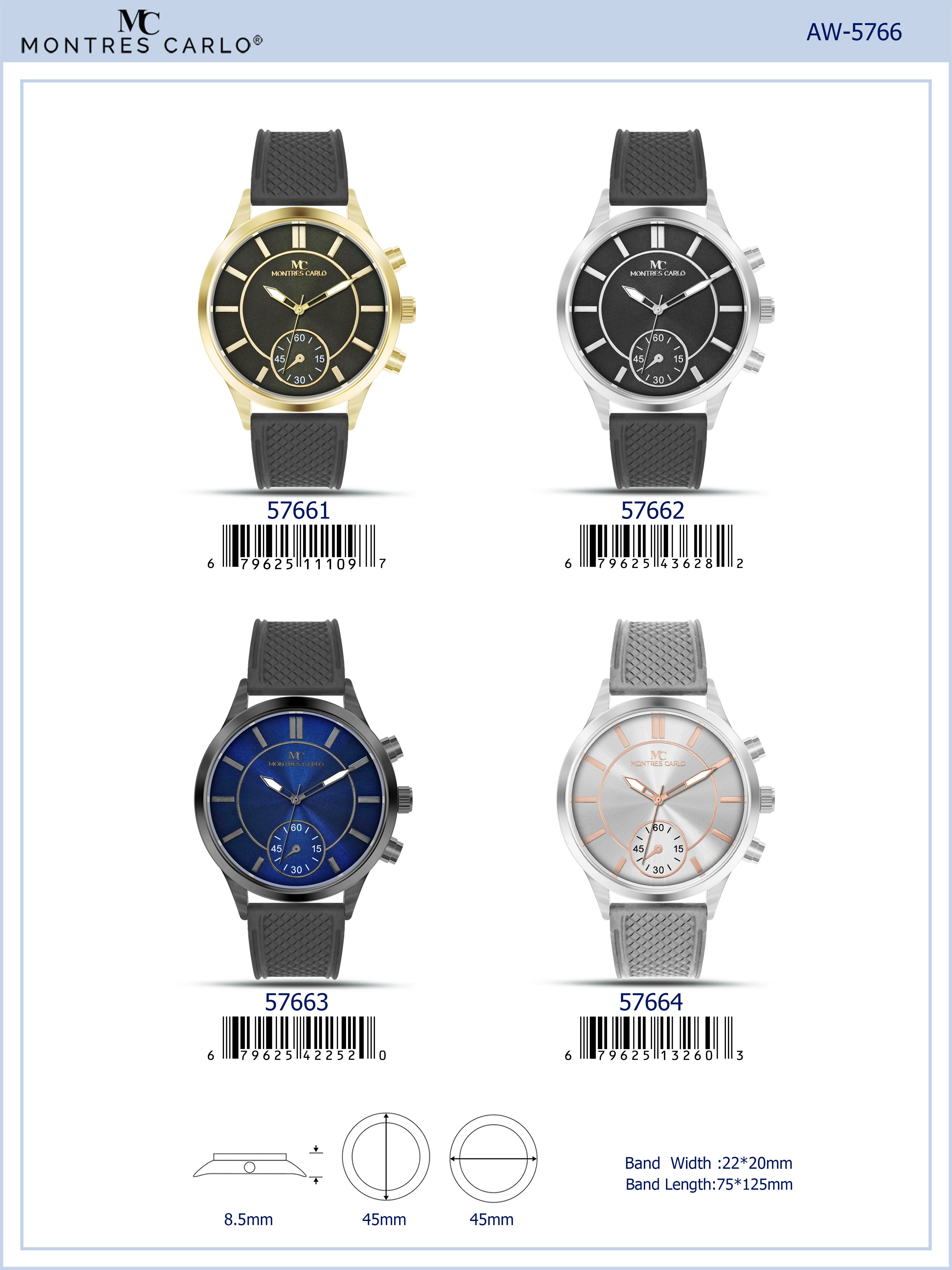 5766-Montres Carlo Sports Watch With PU Band