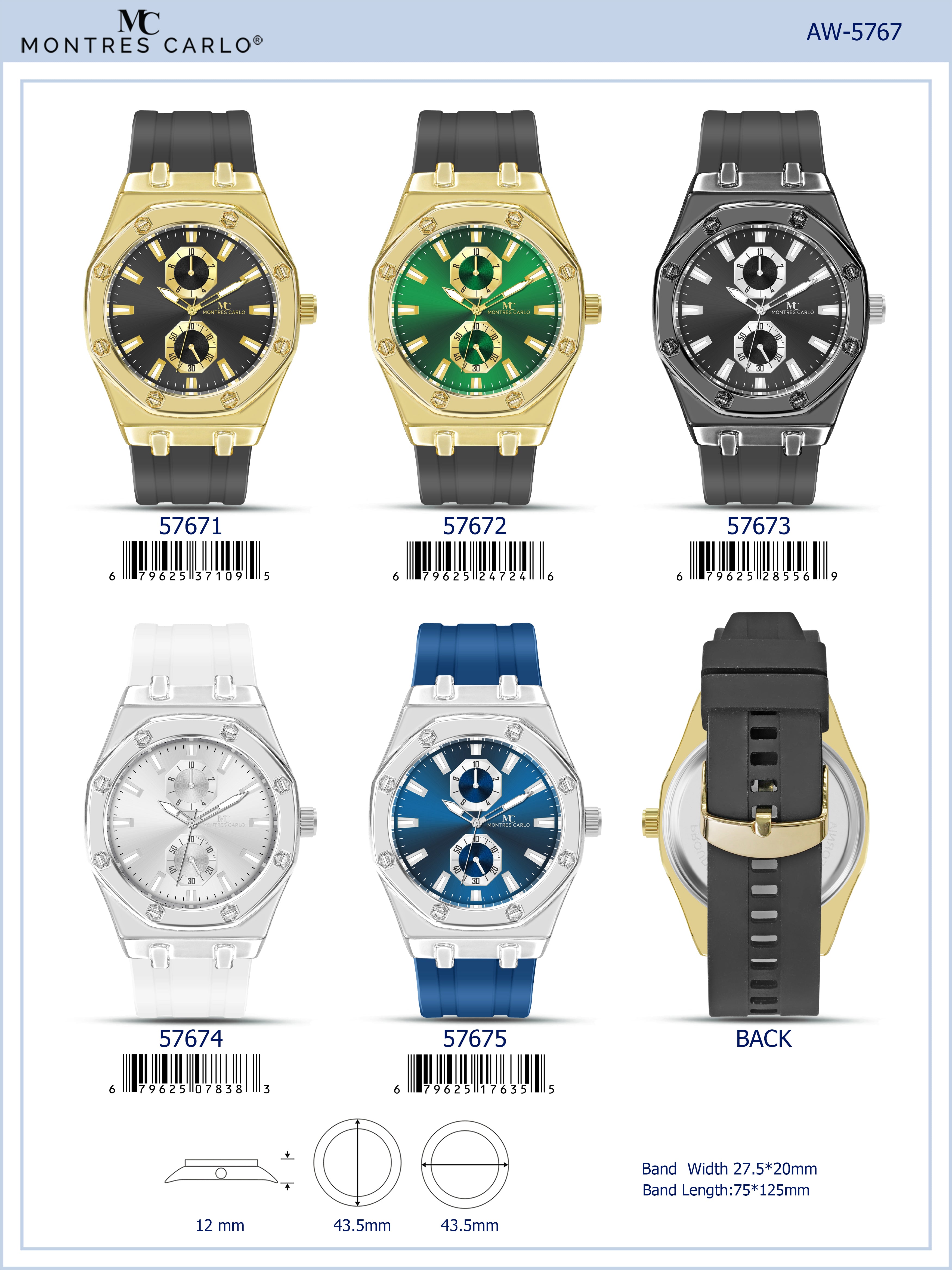GAME & WATCH GOLD 3種セット 5767-Montres Carlo Sports Watch With PU Band – AkzanWholesale