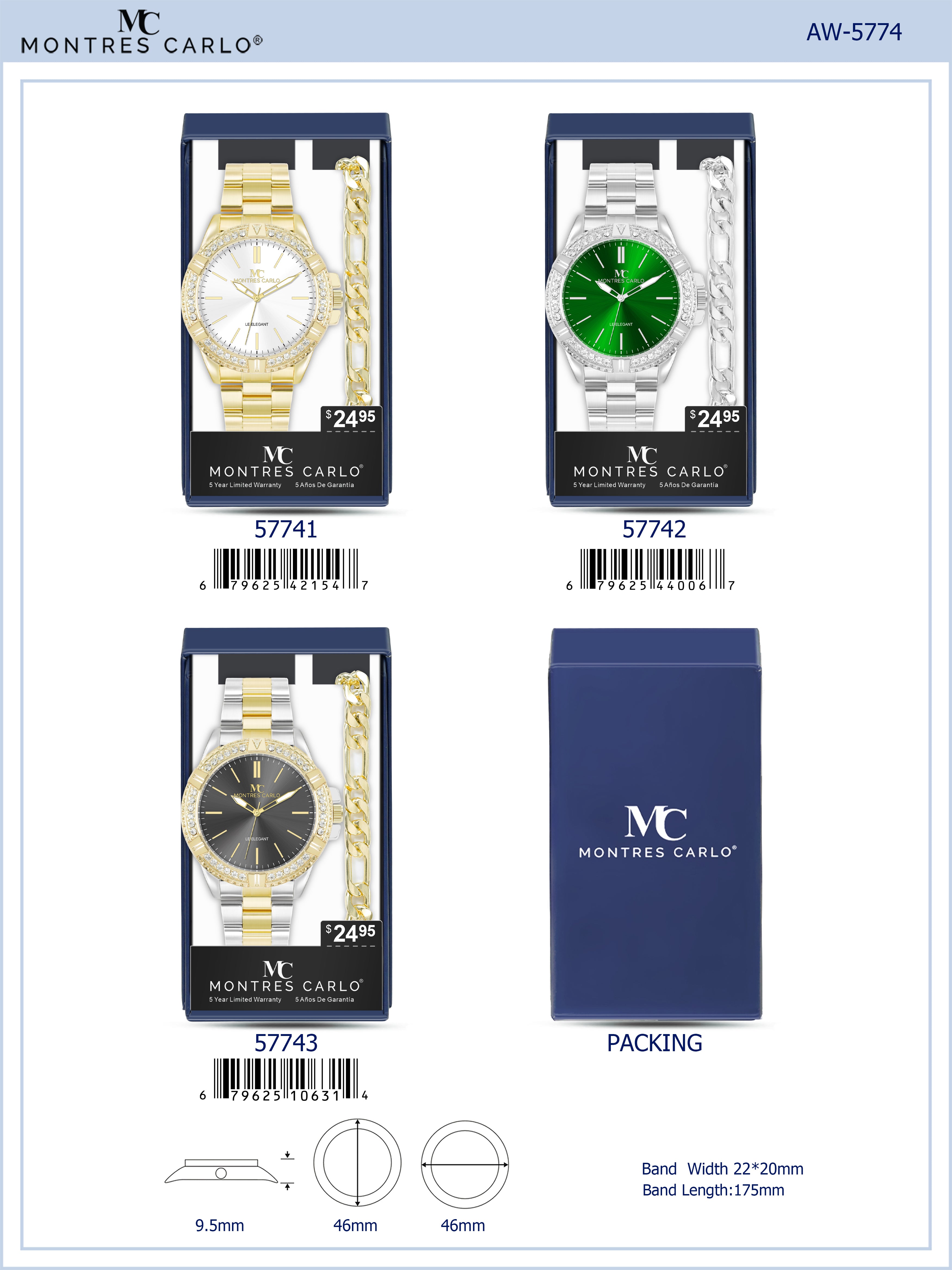 5774-JB Metal Band Watch Gift Box Edition
