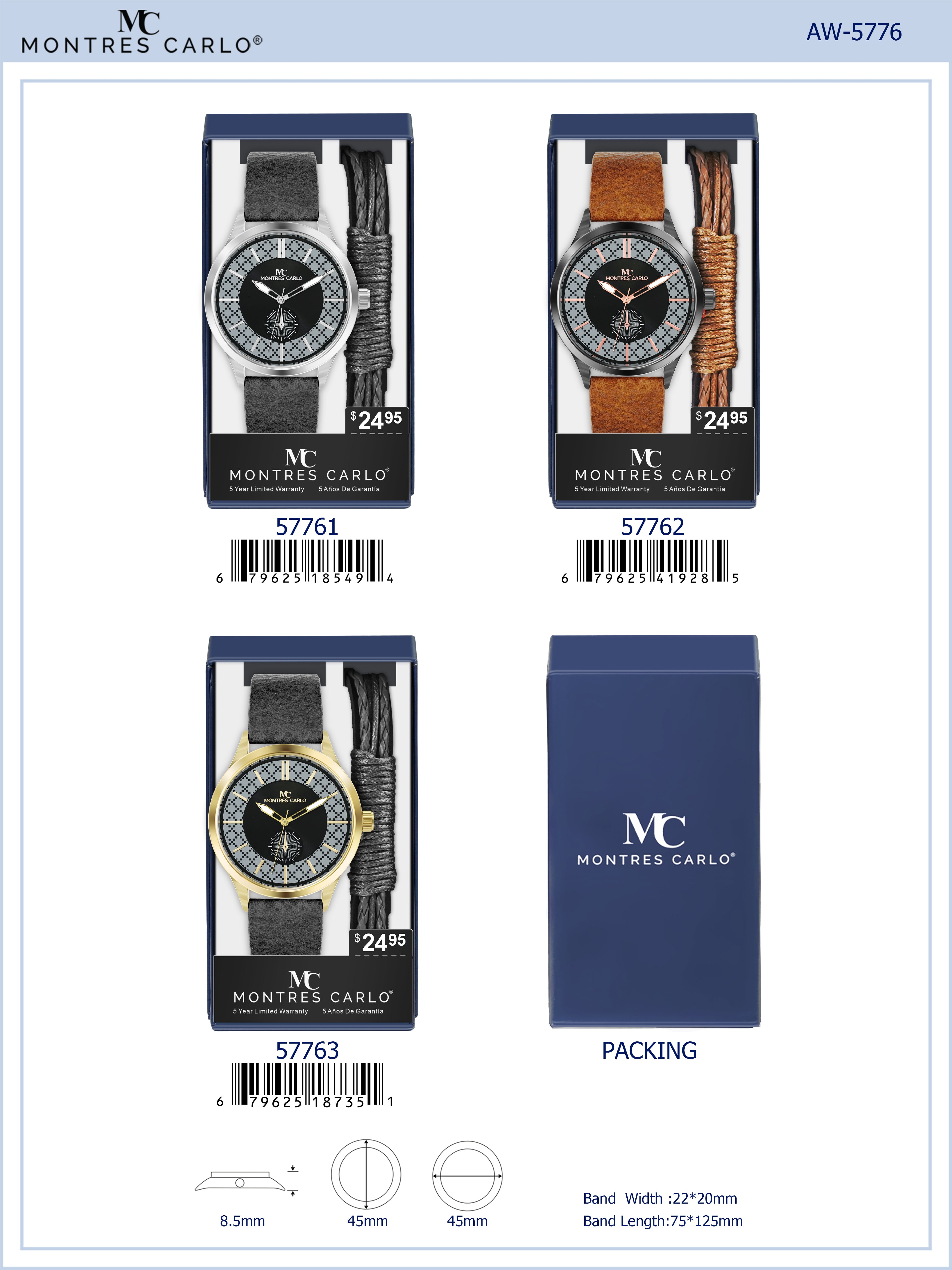 5776-JB-Montres Carlo Silicone Band Watch