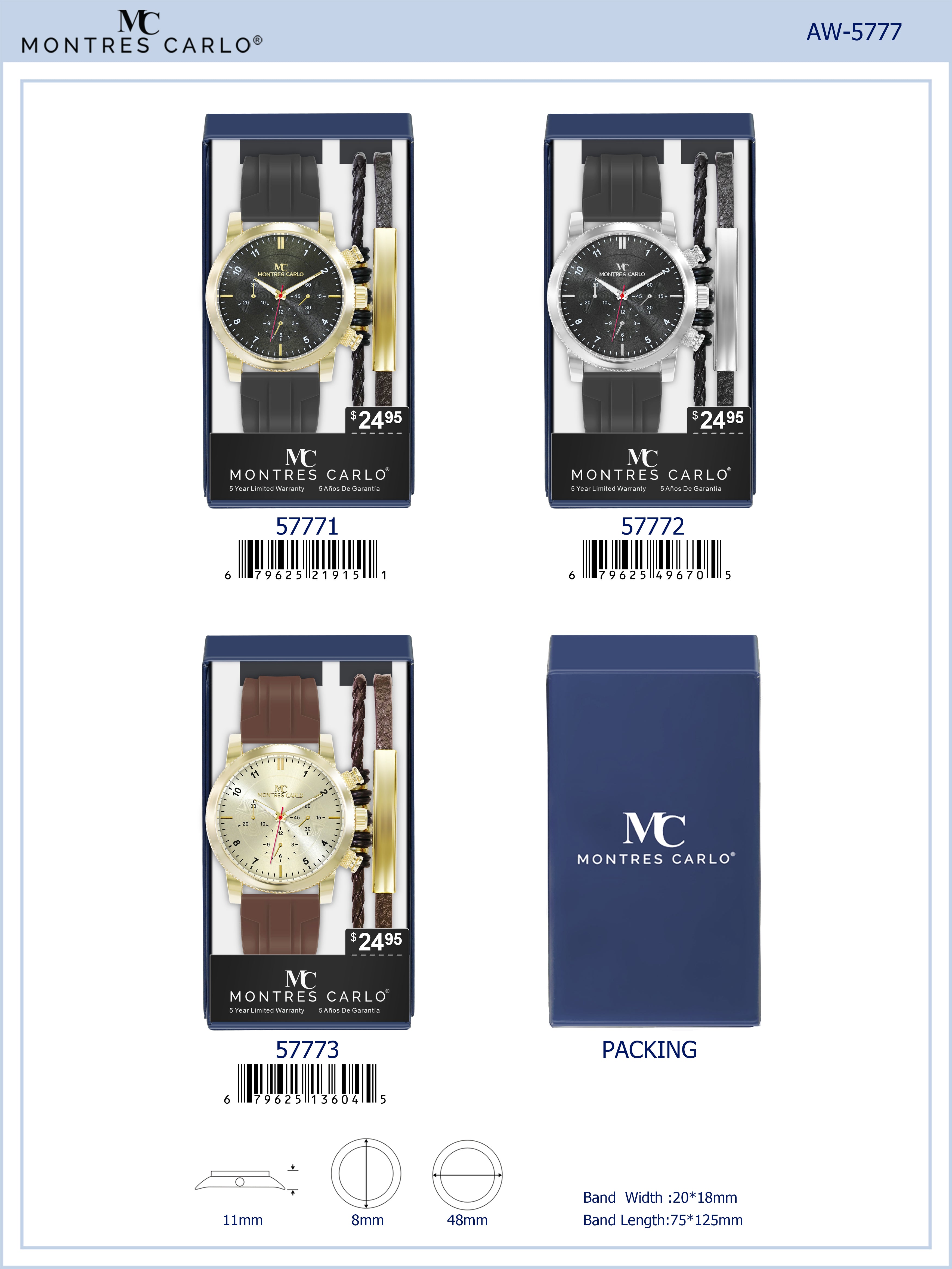 5777-JB-Montres Carlo Silicone Band Watch