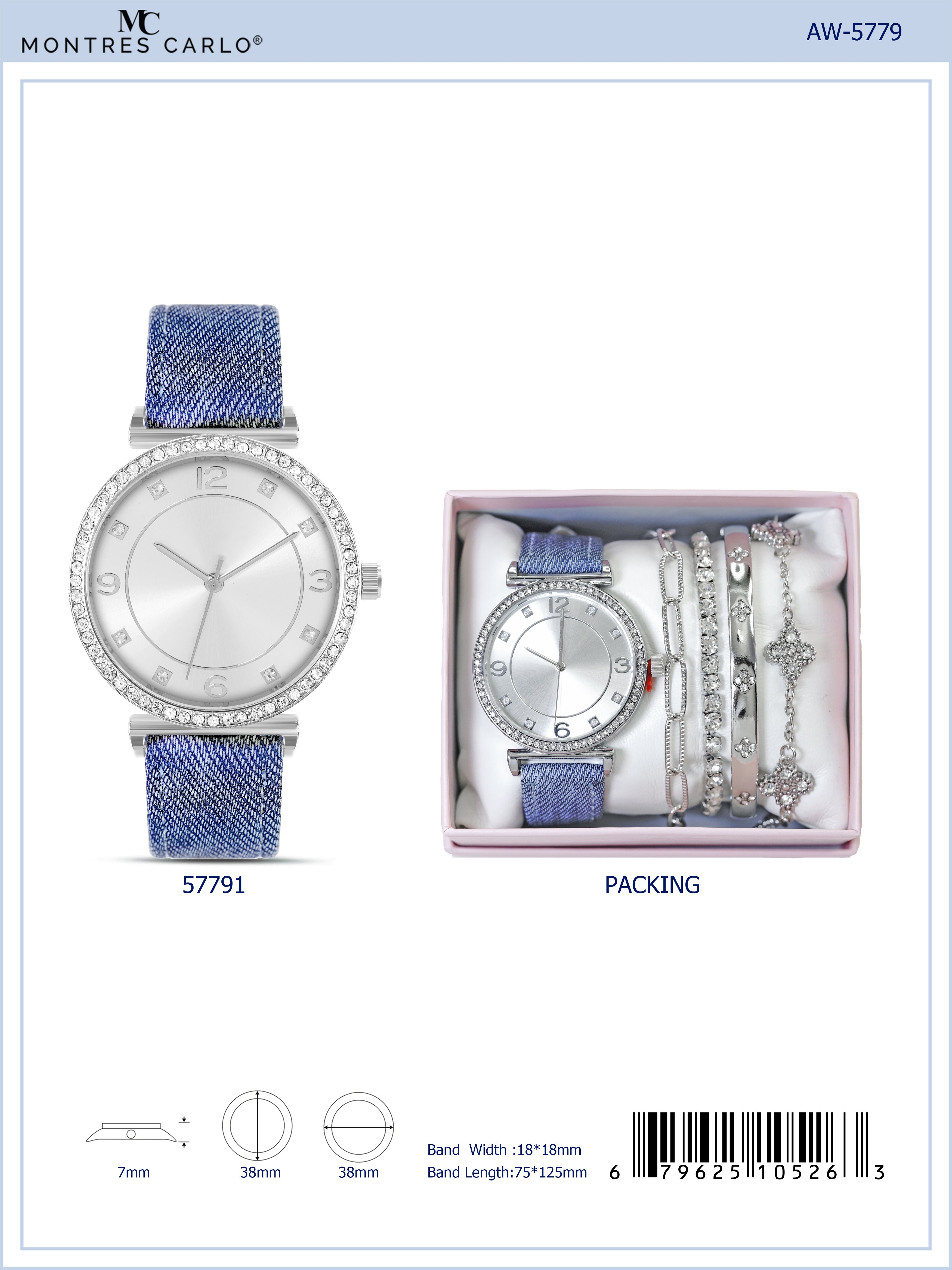 5779-JB - Leather band watch Gift Box Edition