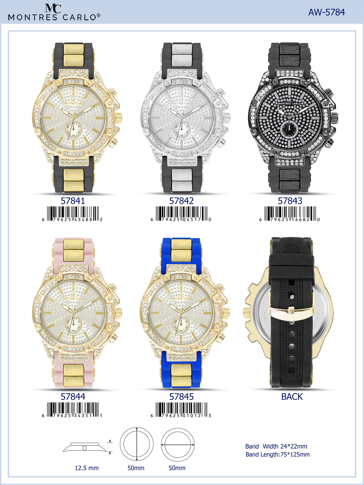 5784-Montres Carlo Silicon Band Watch